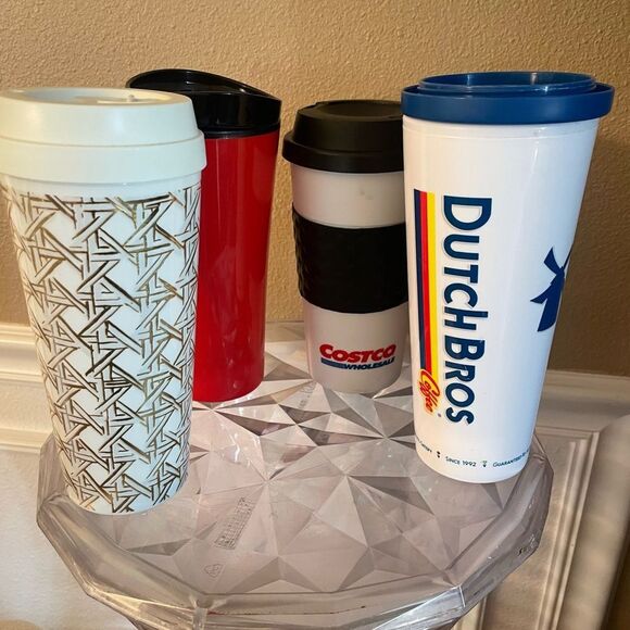Coffee To Go Cups Kate Spade Dutch Bros Costco set of 4 - Picture 1 of 14